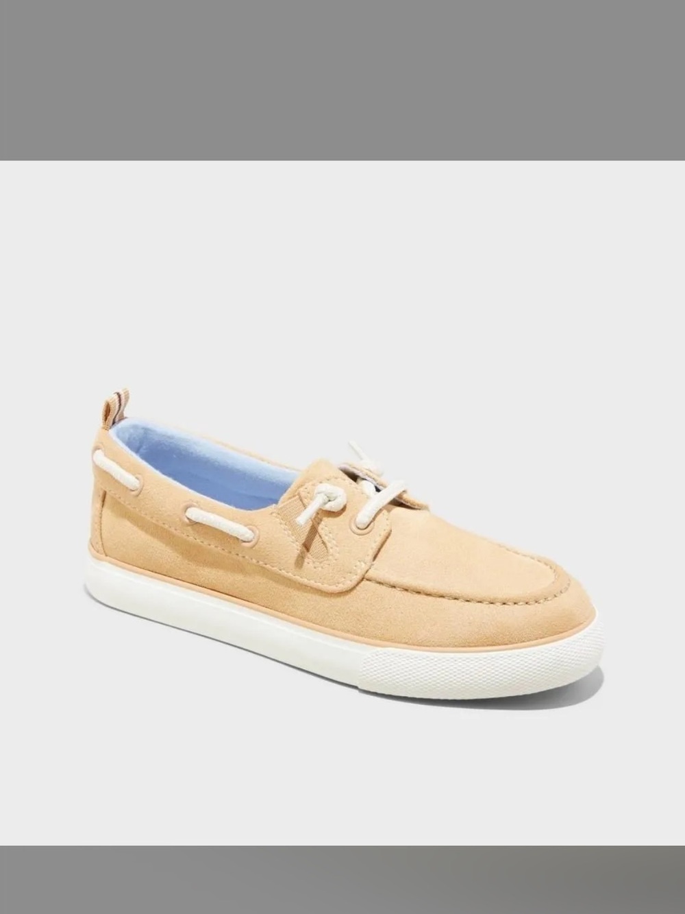 Cat & Jack Kids Boat Shoe — Beige with White Sole 13c